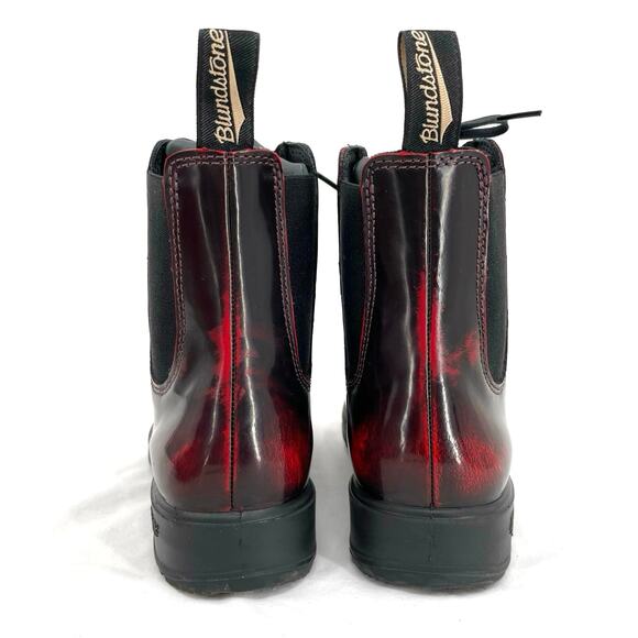 Blundstone 2220 Boots Bordeaux Brush Lace Up Chelsea Red Black Shoes Size AU 4.5 - Picture 8 of 13